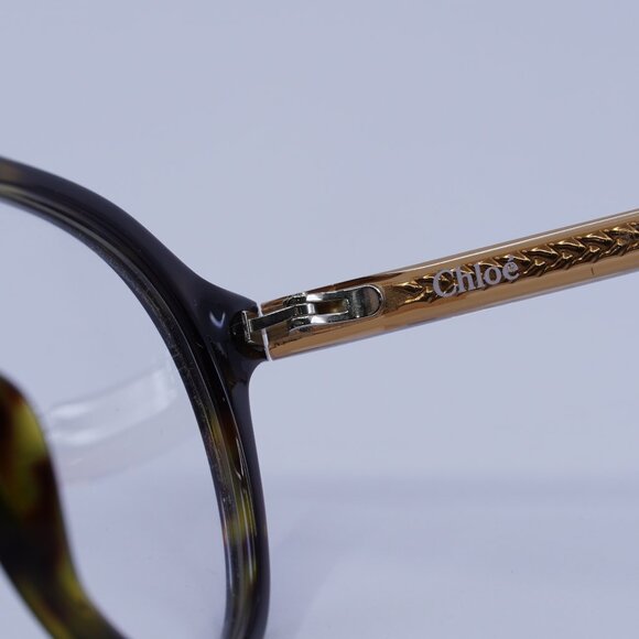 Chloe CH0012O 008 Eyeglasses Dark Havana/Brown 50mm Round Frame - Picture 8 of 11
